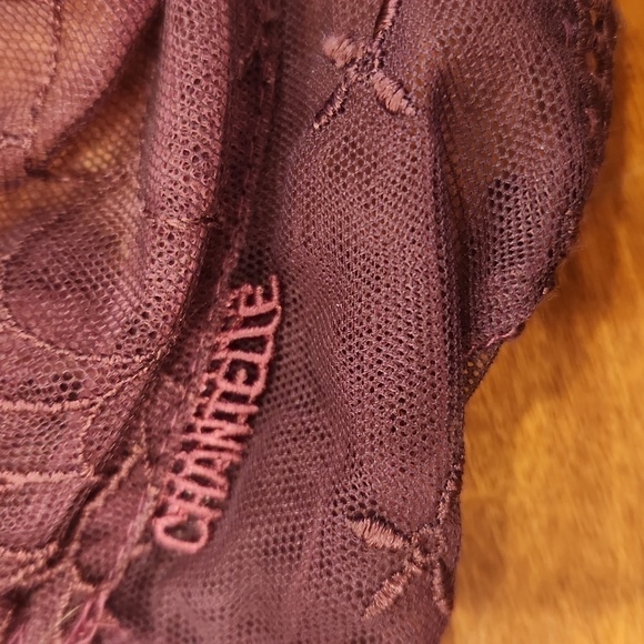 CHANTELLE Lingerie 3855 Sheer Lace Bra red wine color 32D - Picture 6 of 11